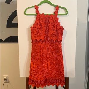 Red lace dress